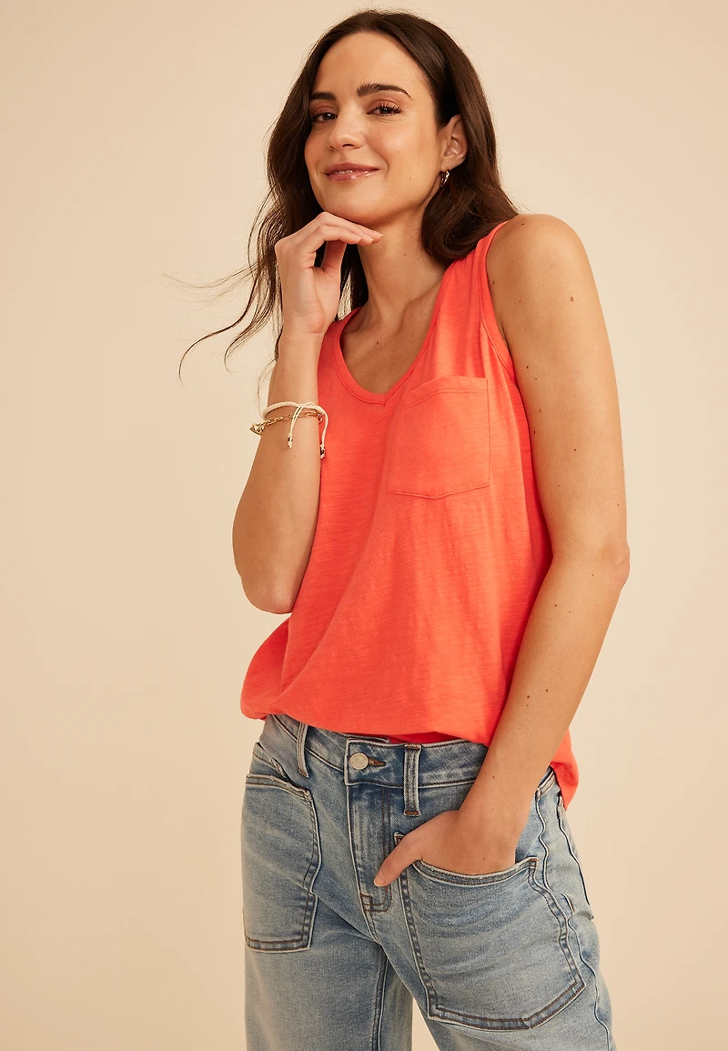 24/7 Cotton Pocket Tank Top