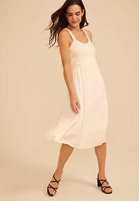 Bare Sweetheart Crochet Bodice Midi Dress