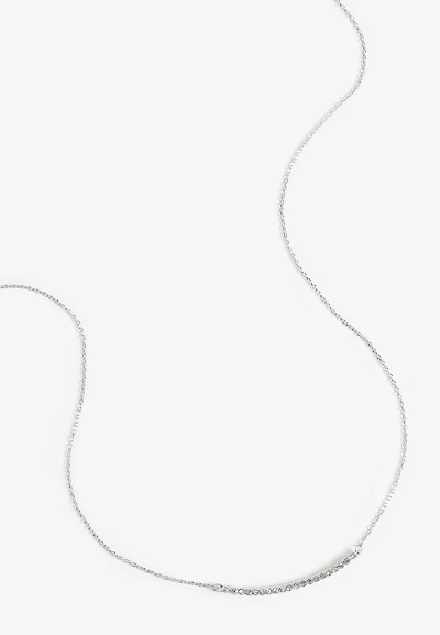 Everyday Layers Silver Rhinestone Bar Necklace