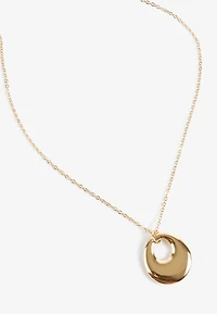 Gold Circle Pendant Necklace