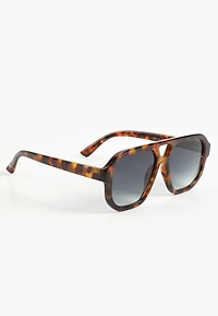 Tortoise Plastic Aviator Sunglasses