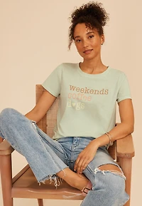 Weekends Coffee Dogs Classic Fit Graphic Tee