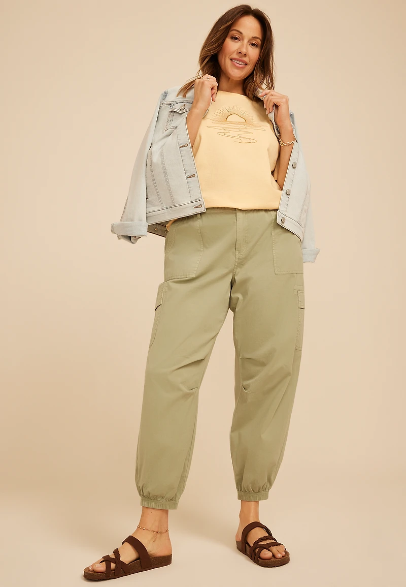 Plus Sun Embroidered Standard Fit Graphic Tee