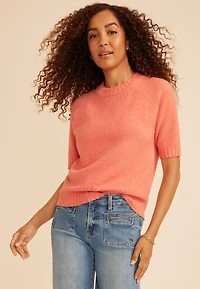 Short Sleeve Crew Neck Sweater