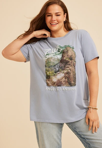Plus Zion National Park Oversized Fit Graphic Tee