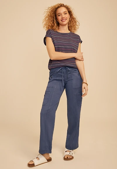 Mid Rise Cargo Tencel Pant