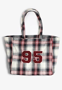 Plaid 95 Applique Tote Bag