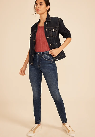 edgely™ High Rise Waist Detail Skinny Jean