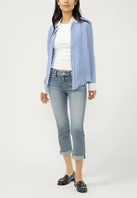 Silver Jeans Co.® Elyse Curvy Mid Rise Rolled Hem Capri