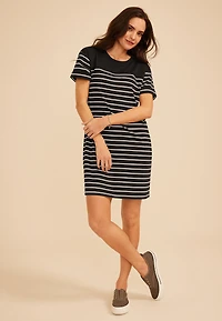 24/7 Striped French Terry Mini Dress