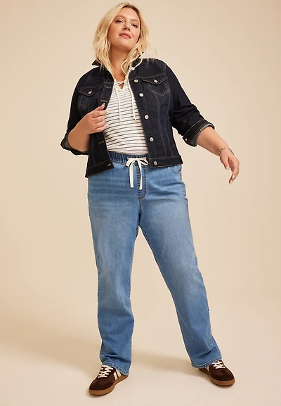 Plus m jeans by maurices™ High Rise Soft Pull On Straight Jean