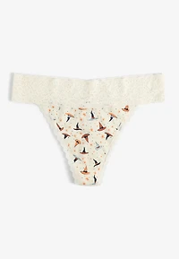 Simply Comfy Cotton Witch Hat Print Thong Panty