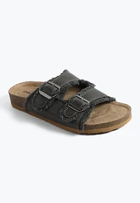 SuperCush Chloe Frayed Two Strap Footbed Sandal