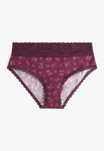 Simply Comfy Cotton Cherry Print Hipster Panty