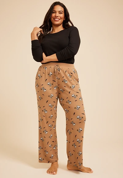 Plus Snoopy Halloween Wide Leg Pajama Pant