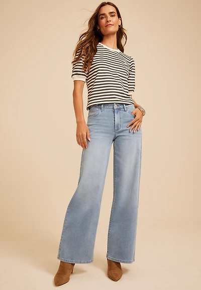 m jeans by maurices™ High Rise Wide Leg Jean