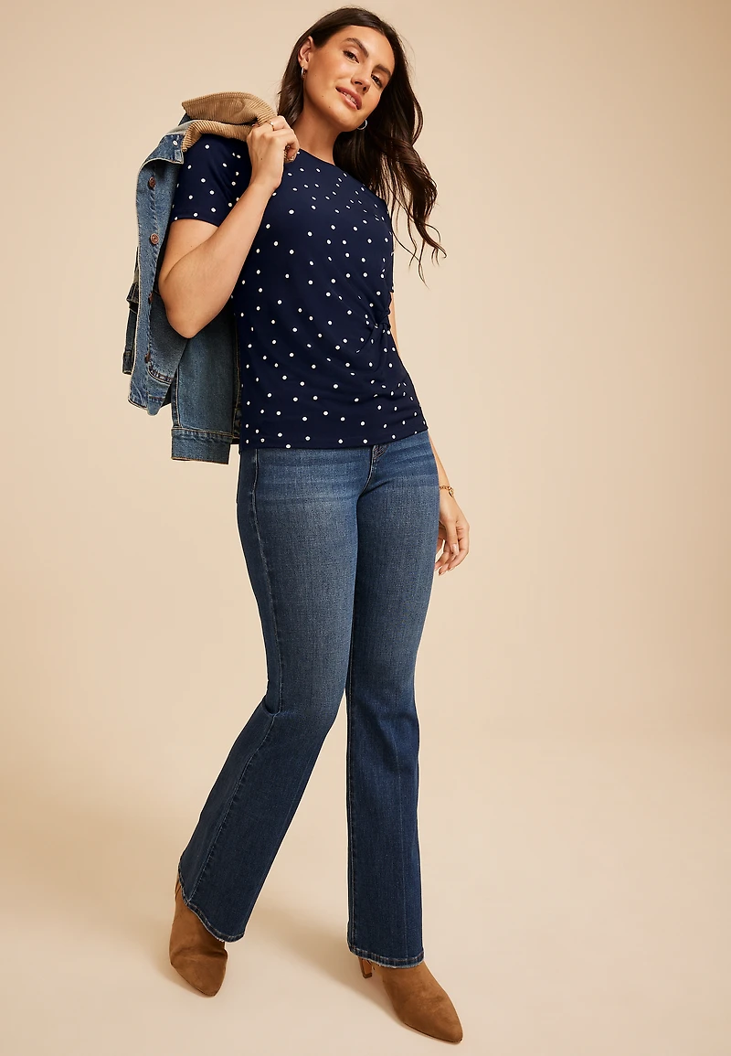 24/7 Polka Dot Side Knot Tee