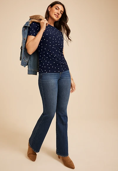 24/7 Polka Dot Side Knot Tee