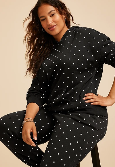 Plus Polka Dot Hoodie