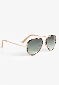 Tortoise Rim Aviator Sunglasses