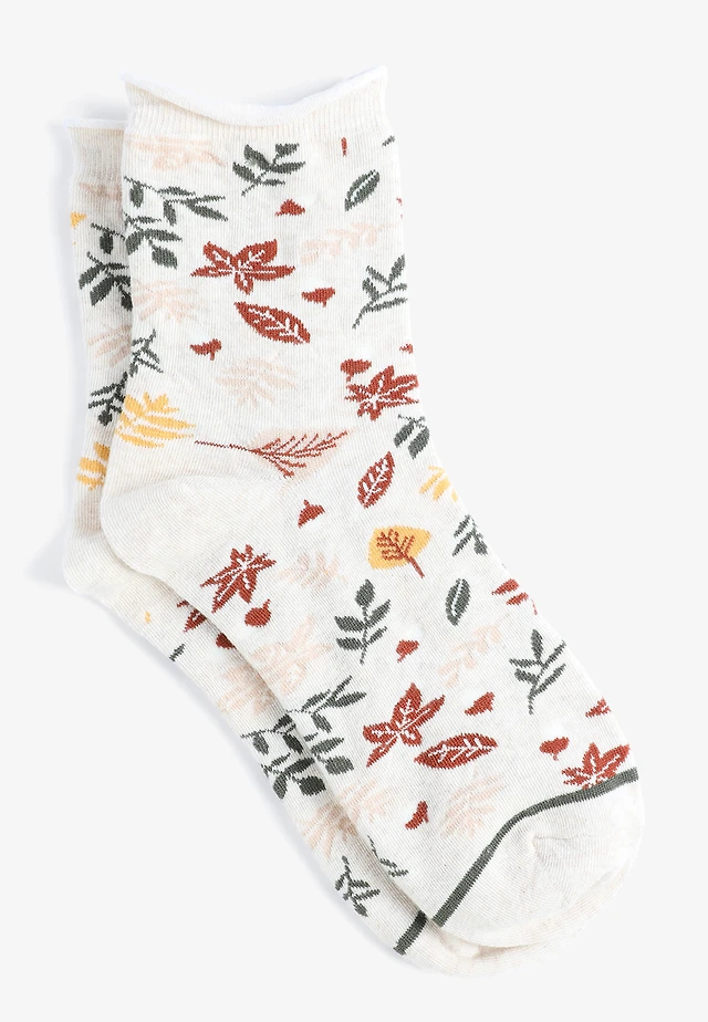 Fall Leaves Short Crew Socks