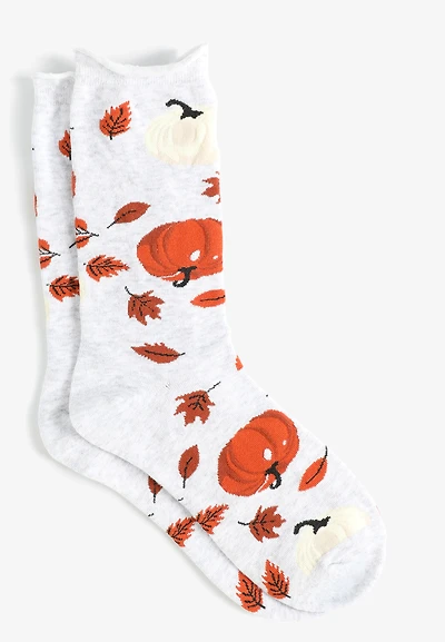 Fall Pumpkins Tall Crew Socks
