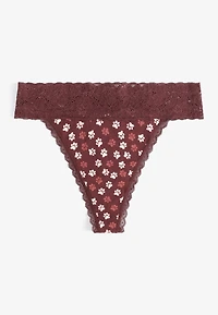 Simply Comfy Cotton Paw Print Thong Panty