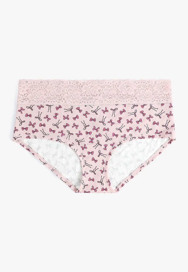Simply Comfy Cotton Bow Print Boybrief Panty