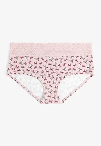 Simply Comfy Cotton Bow Print Boybrief Panty