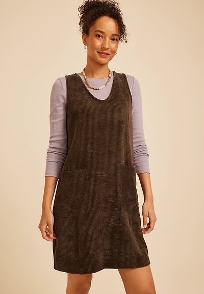 Bare Knit Corduroy Shift Dress