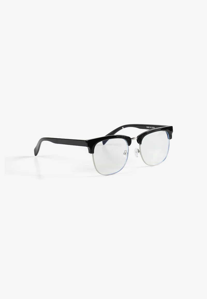 Black Round Blue Light Glasses