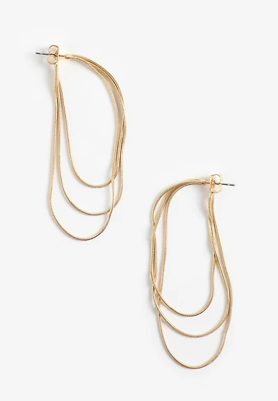 Gold Multi Strand Drop Earrings