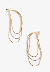 Gold Multi Strand Drop Earrings