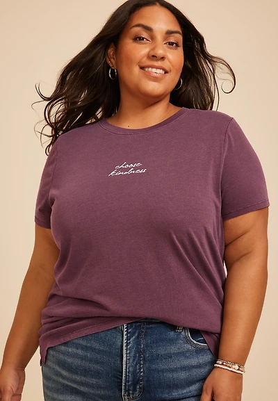 Plus Choose Kindness Embroidered Classic Fit Graphic Tee