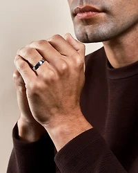 14K White Gold Men's Plain High Polish 5mm Wedding Band