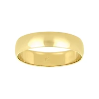 14K Yellow Gold Men's Plain High Polish 5mm Wedding Band