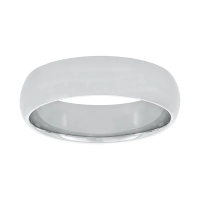 14K White Gold 6mm Comfort Fit Men's Wedding Band