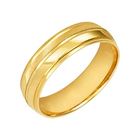 14K Yellow Gold Linear Design Men's Wedding Band