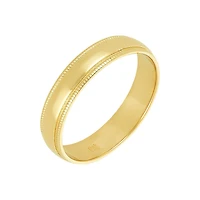 14K Yellow Gold Milgrain Edge Ladies Wedding Band