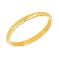 14K Yellow Gold 2mm Plain High Polish Women's Wedding Band