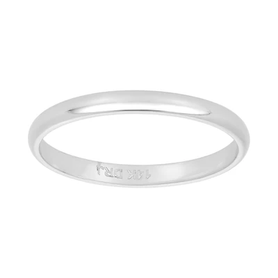 14K White Gold 2mm Ladies Wedding Band