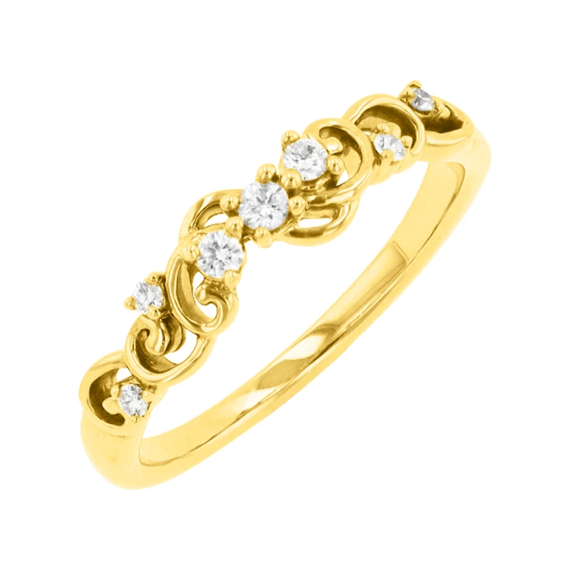 14K Yellow Gold Swirl Design Ladies Band