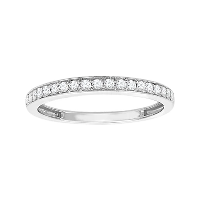 14K White Gold Diamond Wedding Band