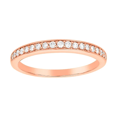 14K Rose Gold Diamond Wedding Band