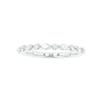 14K White Gold Marquise & Round Diamond Band