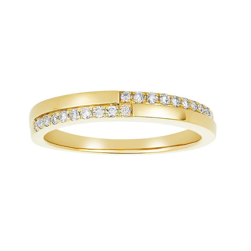 14K Gold Two Tone Engravable Ladies Diamond Band