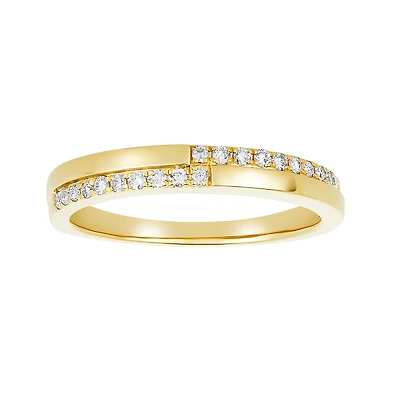 14K Gold Two Tone Engravable Ladies Diamond Band