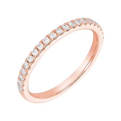 14K Rose Gold Micro Pave Diamond Band