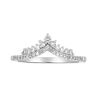 14K White Gold Tiara Fancy V Diamond Band