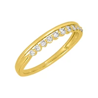 14K Yellow Gold Double Band Diamond Ring